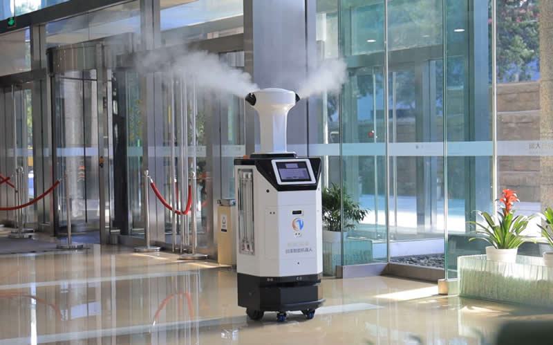 遼寧省消毒機(jī)器人殺菌實景圖片