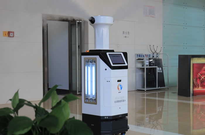 新疆消毒機器人辦公樓消殺圖片